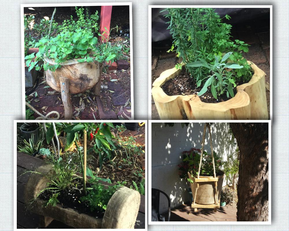 Handmade Herb Planter Pots and Hanging Baskets