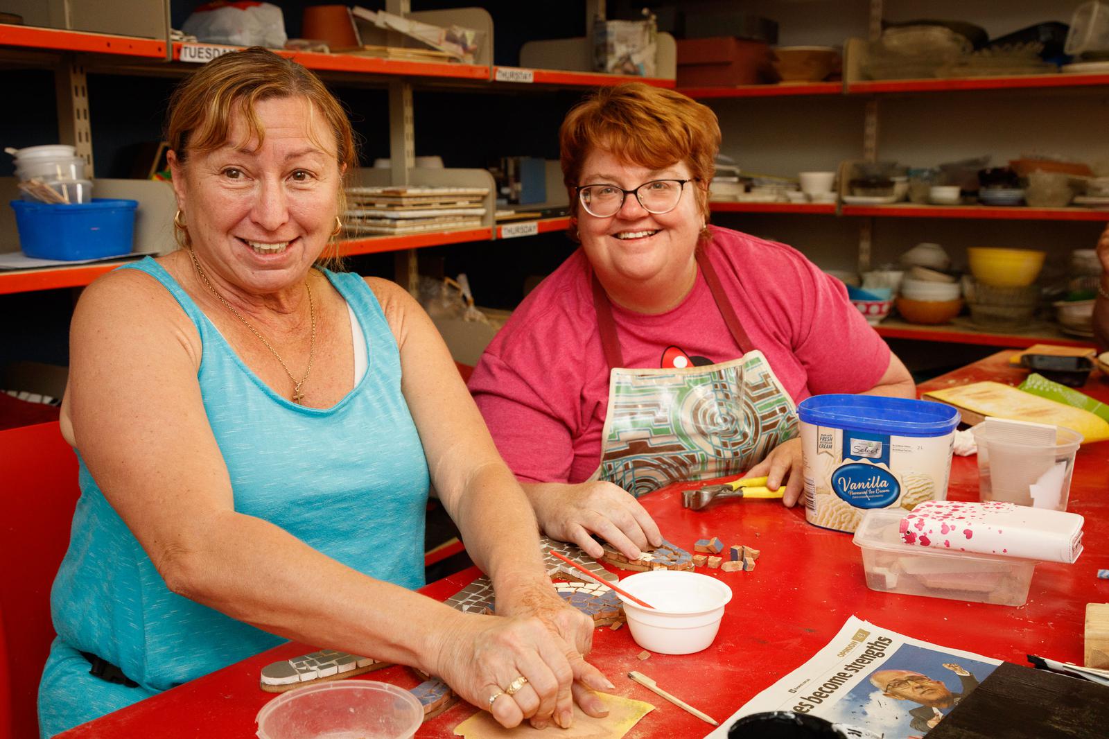 VisAbility CAC clients work on mosaics