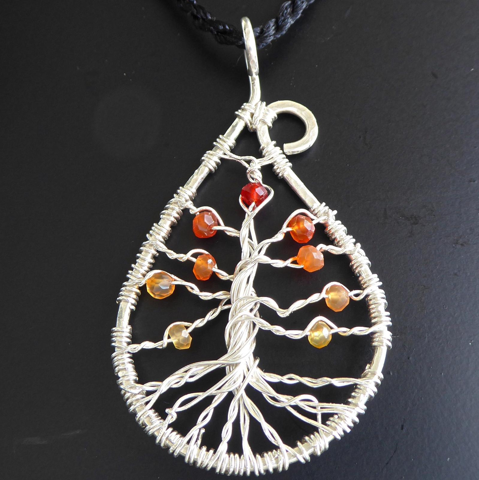 Tree of Life - carnelian, sterling and fine silver