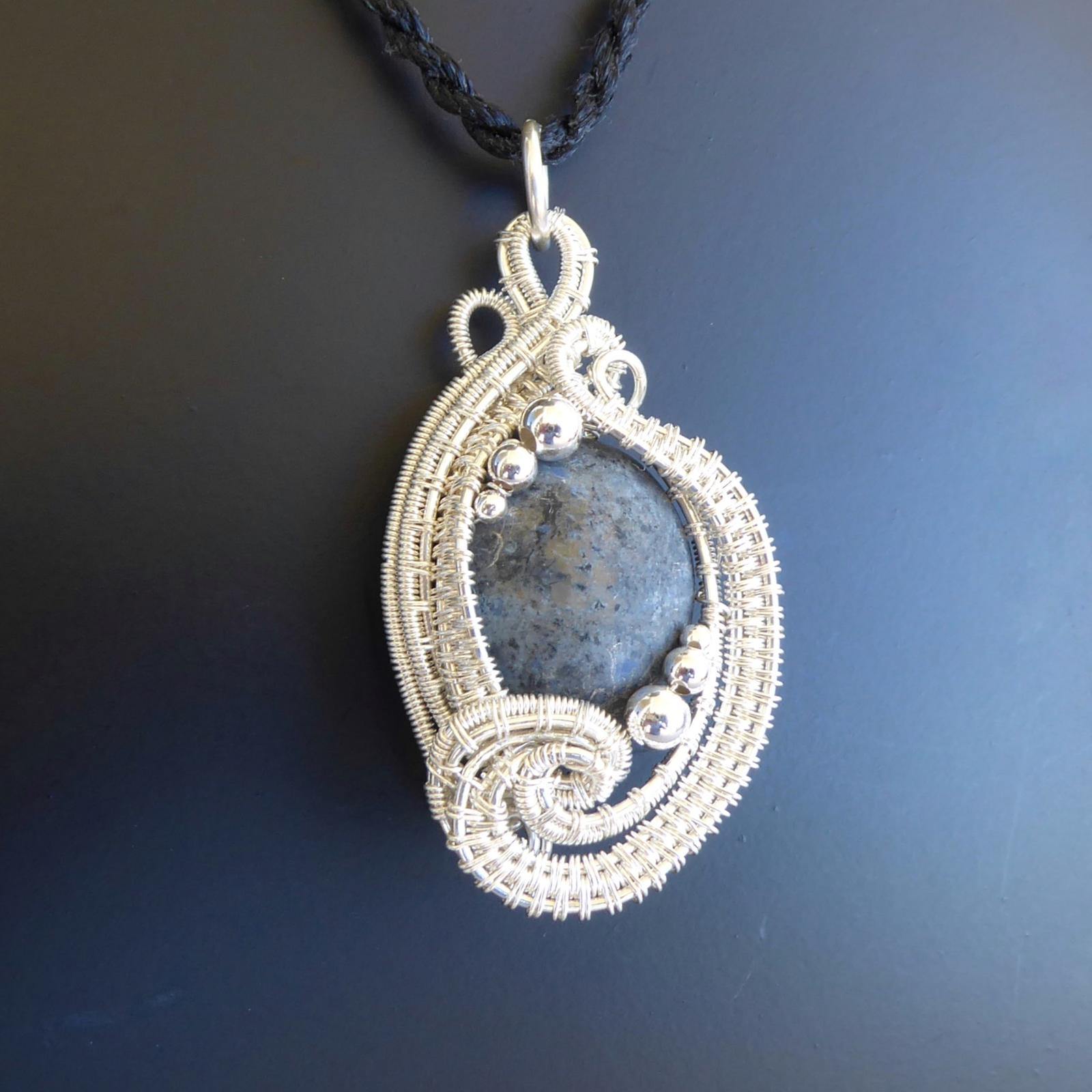 Blue Belle pendant - sterling and fine silver