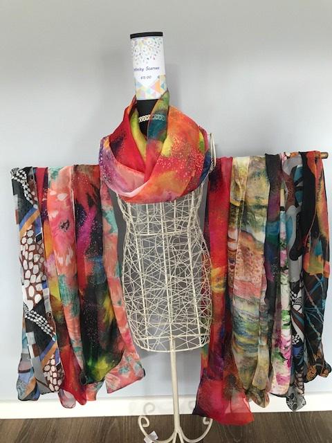 Silk infinity scarves