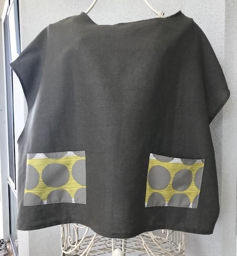 Linen geometric boxy top