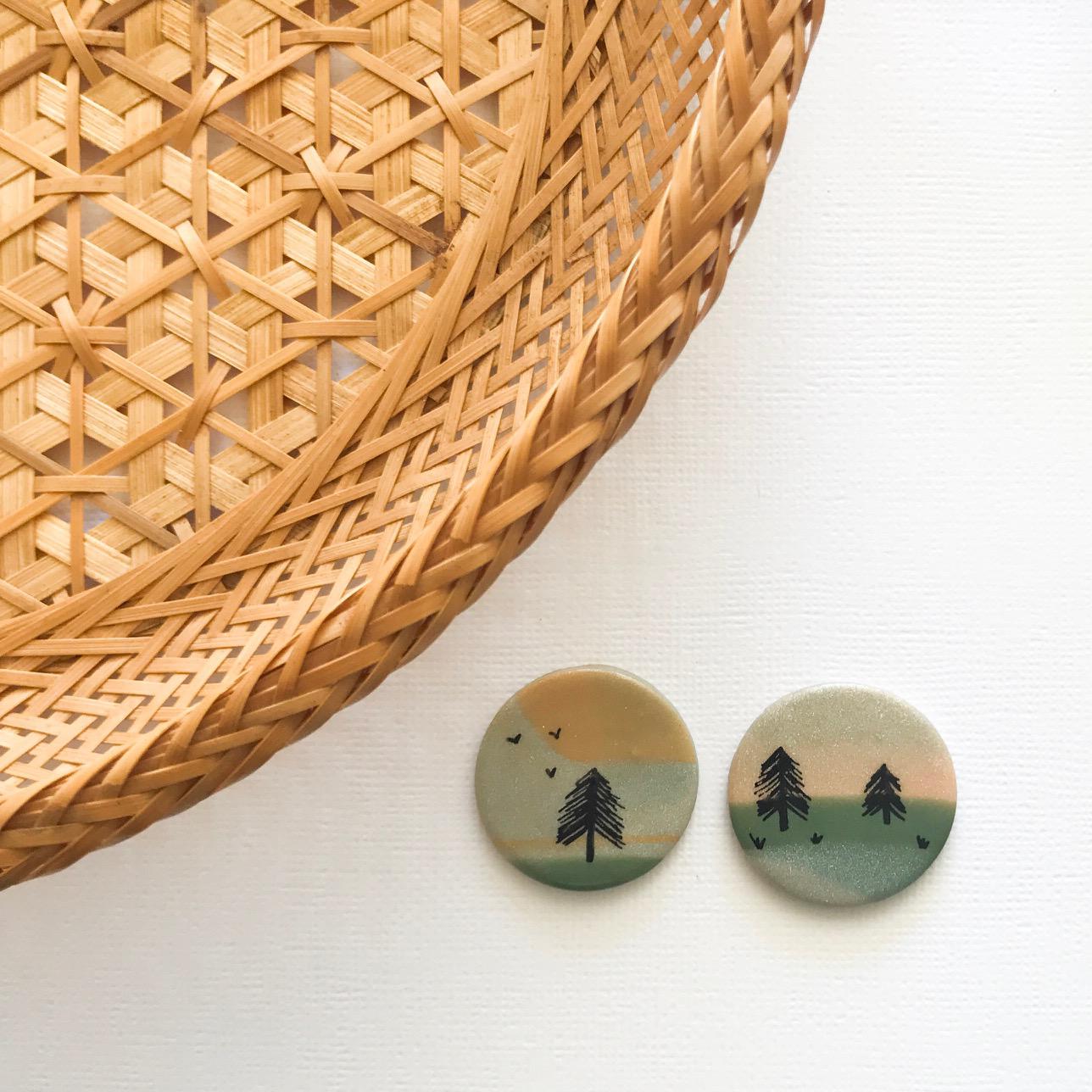 Hand-painted statement studs