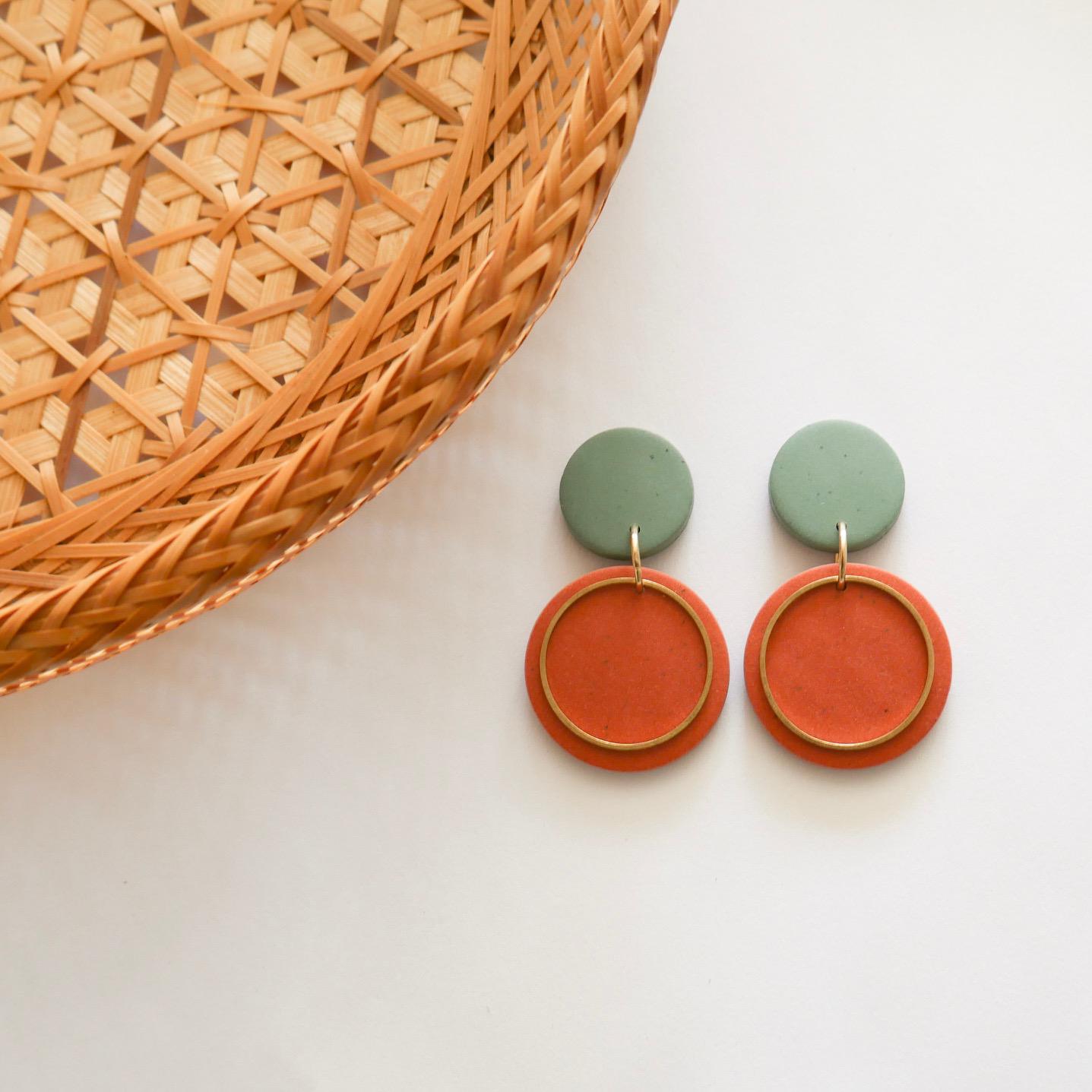 Australian rustic charm - polymer clay and brass