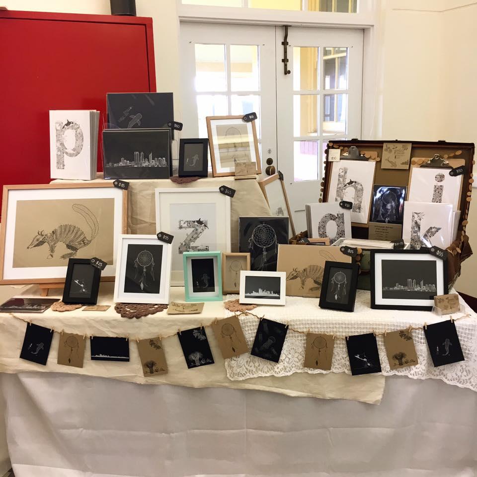 Perth Maker's Market- gumdots stall set up
