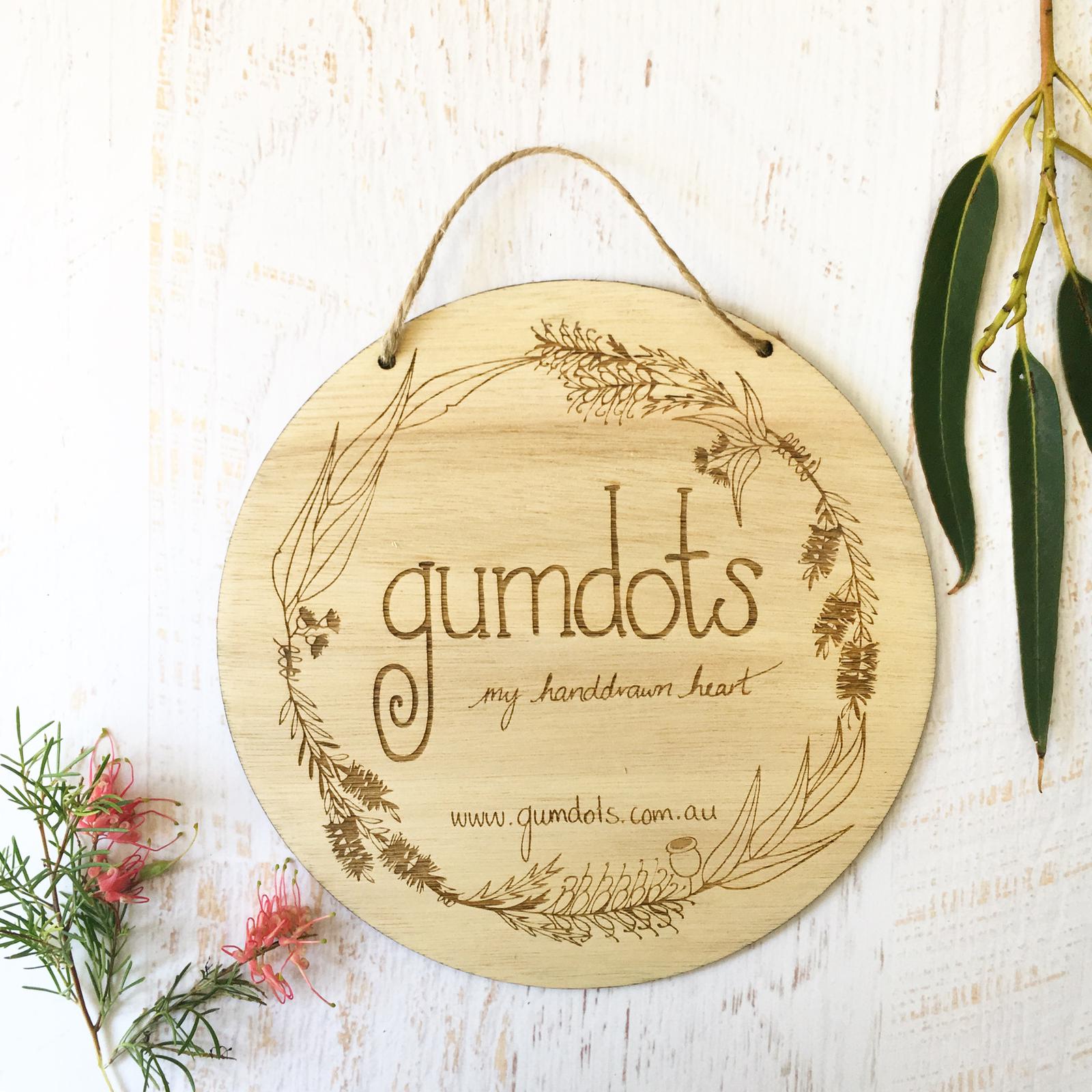 logo- gumdots stall sign