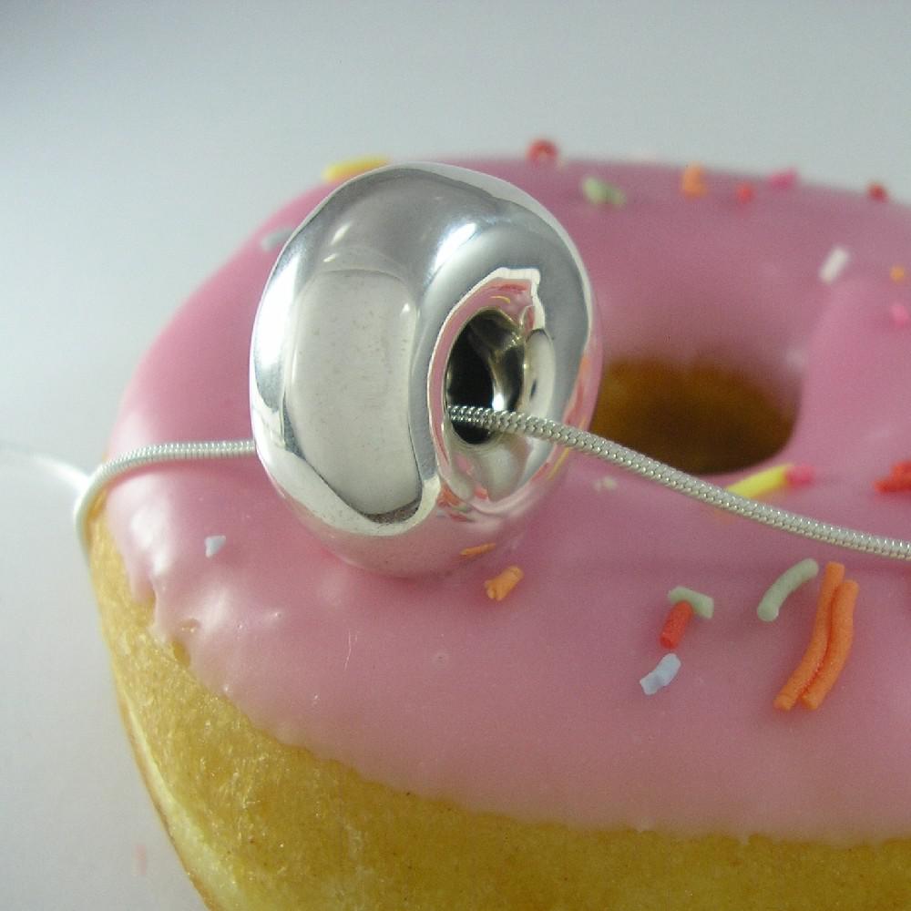Silver Doughnut Pendant