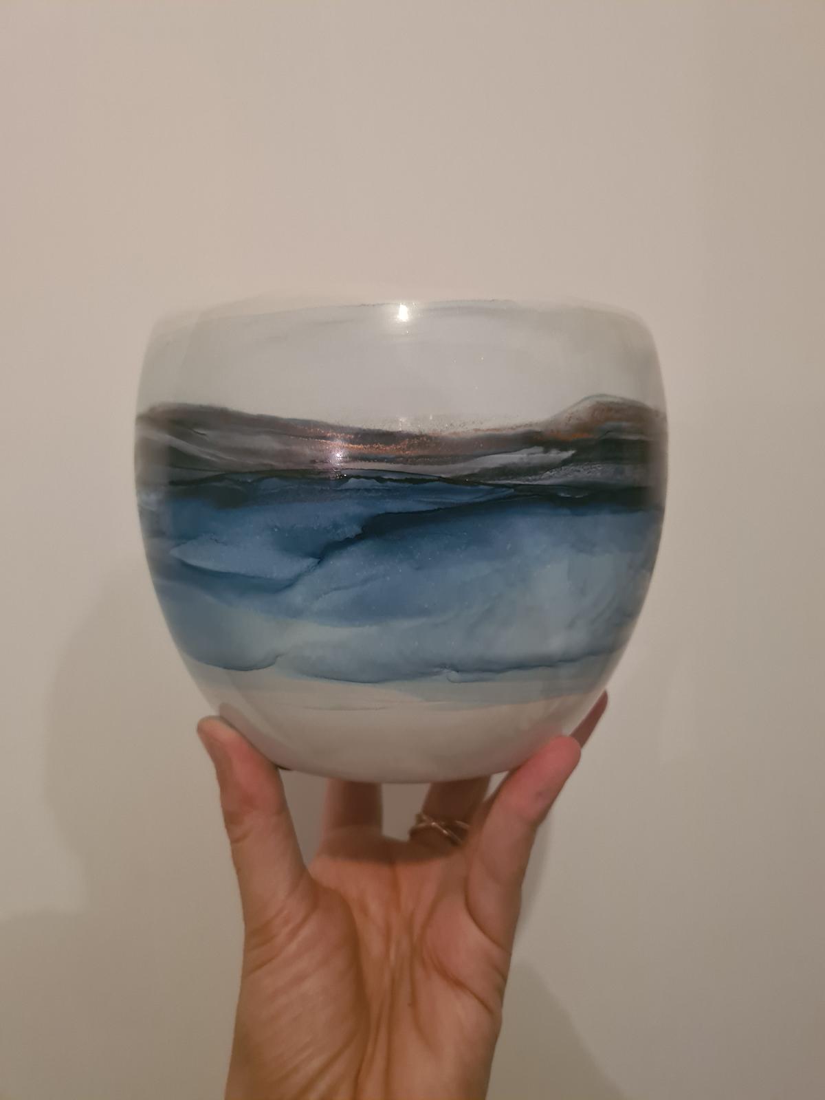 Blues - hand painted planter