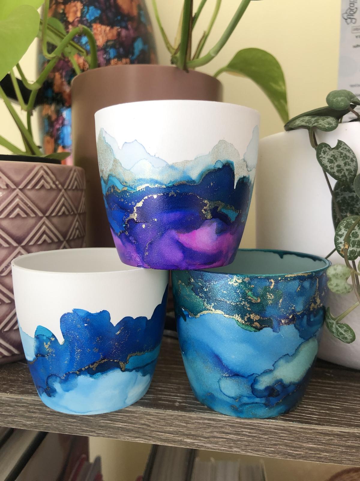mini pots in glacier, blue and teal