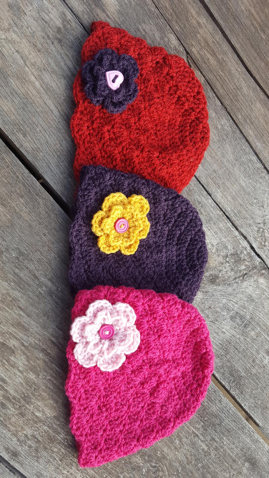 Baby and Toddler Hats (100% Bendigo wool)