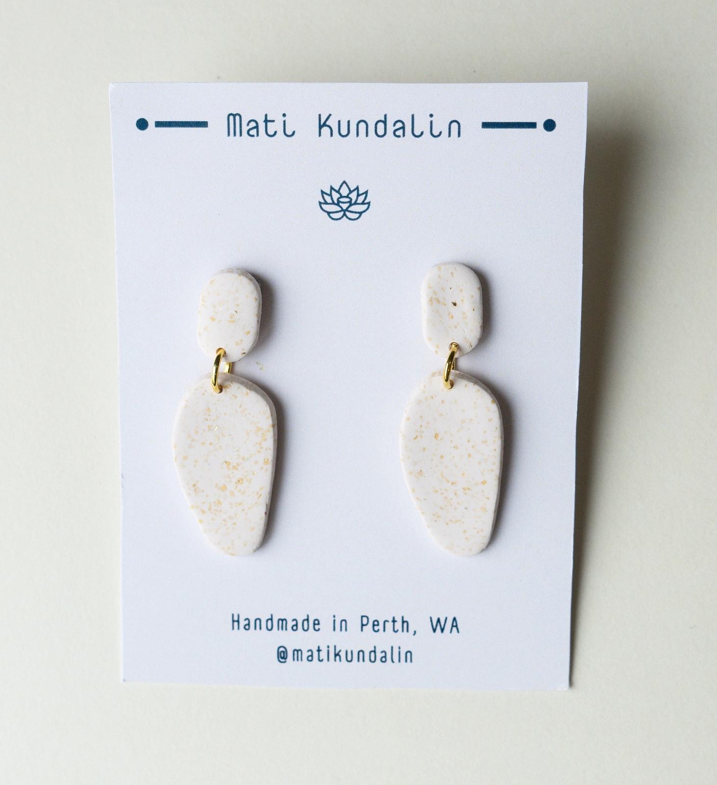 White and Gold Earrings