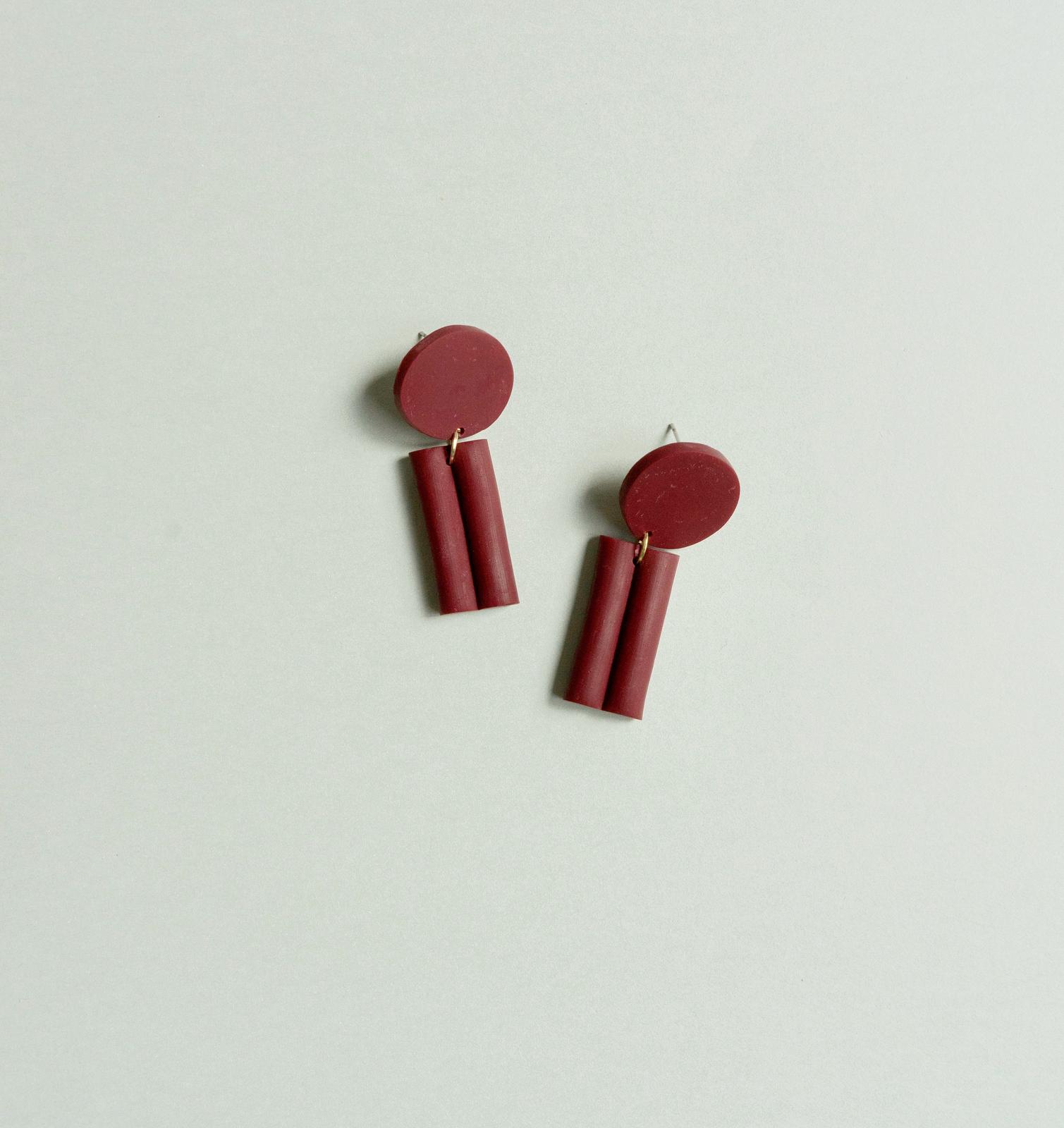 Maroon Colour Polymer Clay earring