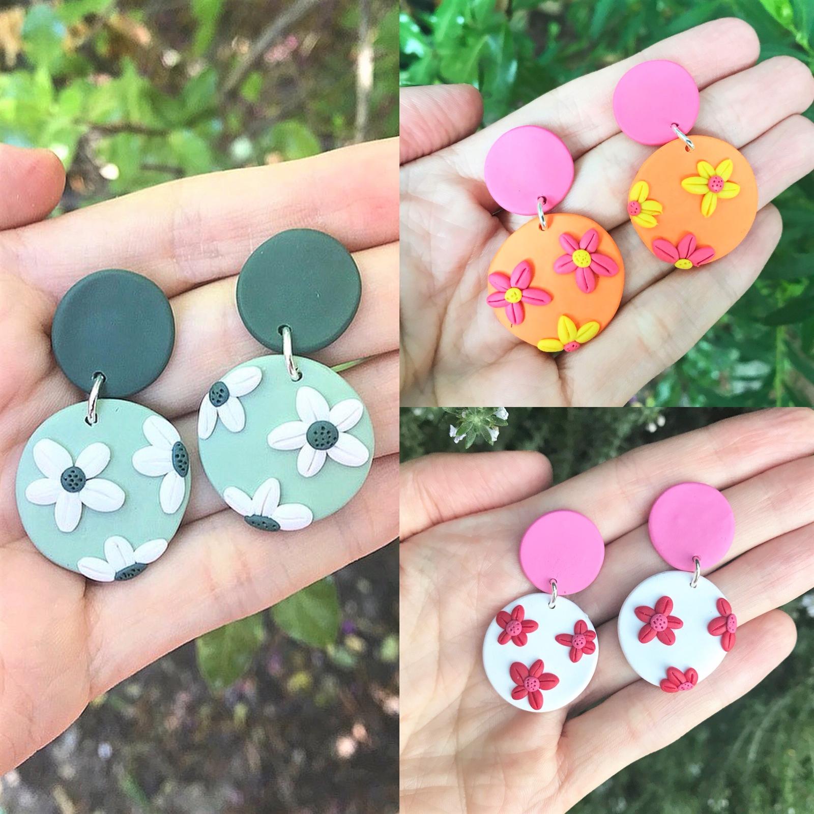 Polymer Clay Earrings - Flowers
