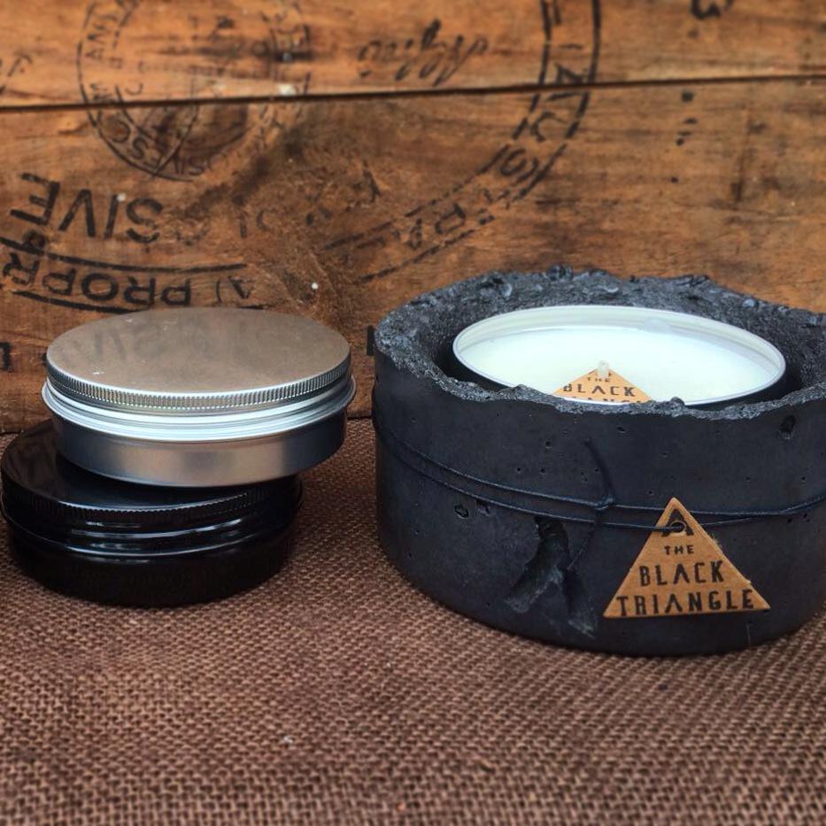 Small concrete travel candle